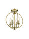 Milania 4 Light 13 inch Antique Brass Convertible Mini Chandelier/Ceiling Mount Ceiling Light