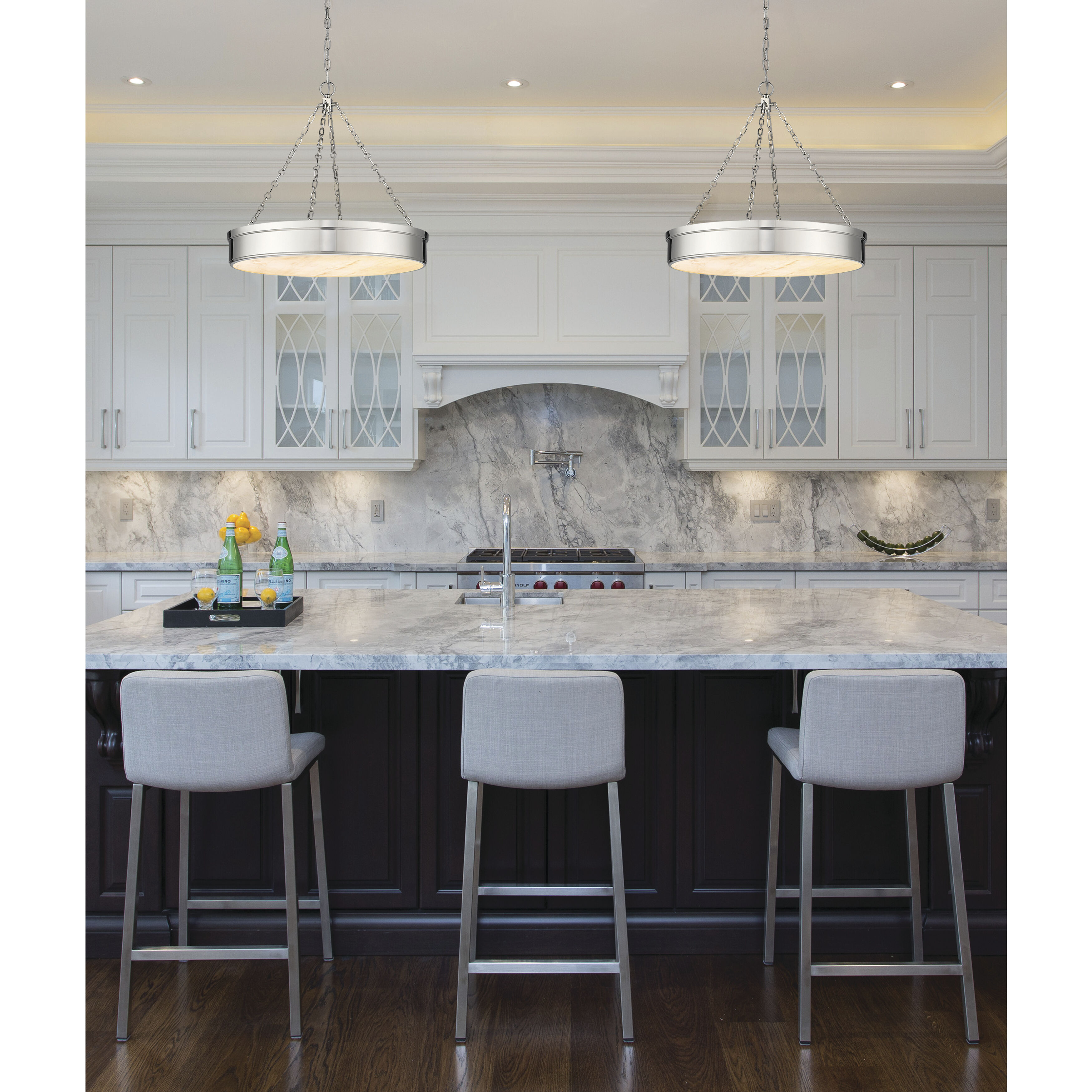 Anders LED 33 inch Polished Nickel Chandelier Ceiling Light