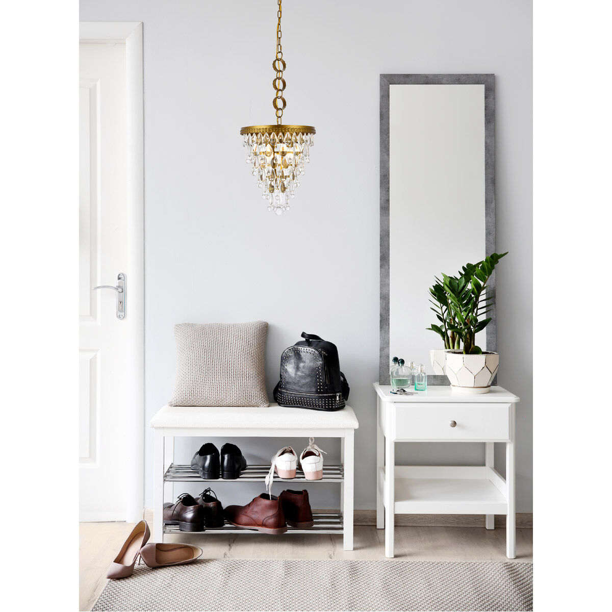 Nordic 3 Light 13 inch Brass Pendant Ceiling Light