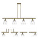 Ballston Brookfield LED 48 inch Antique Brass Island Light Ceiling Light in Clear Glass, Ballston
