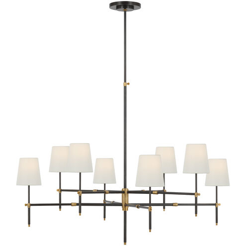 Thomas O'Brien Bryant LED 48 inch Bronze and Hand-Rubbed Antique Brass Two Tier Chandelier Ceiling Light, Extra Large