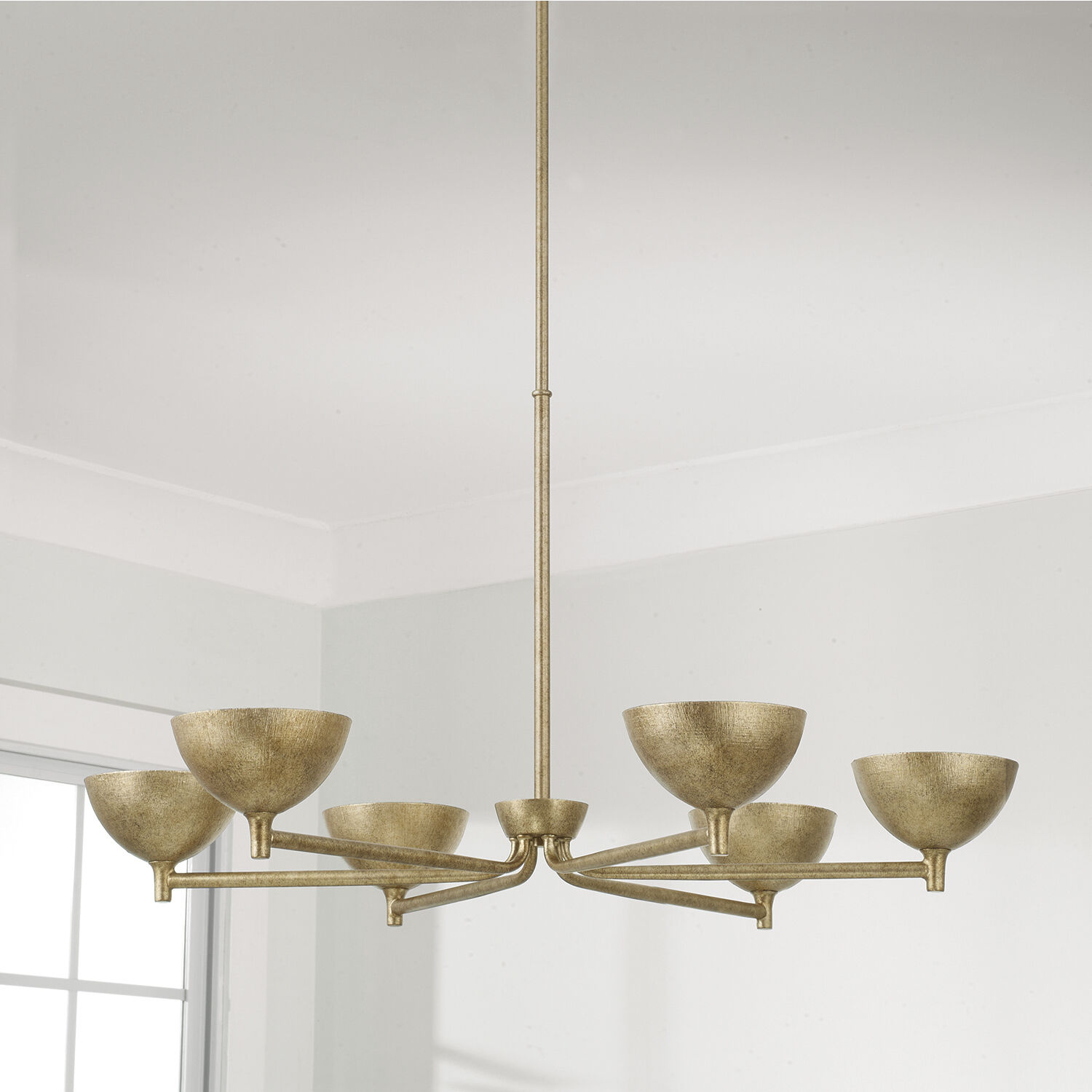 Francesca LED 34 inch Feathered Gold Chandelier Ceiling Light