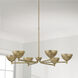 Francesca LED 34 inch Feathered Gold Chandelier Ceiling Light