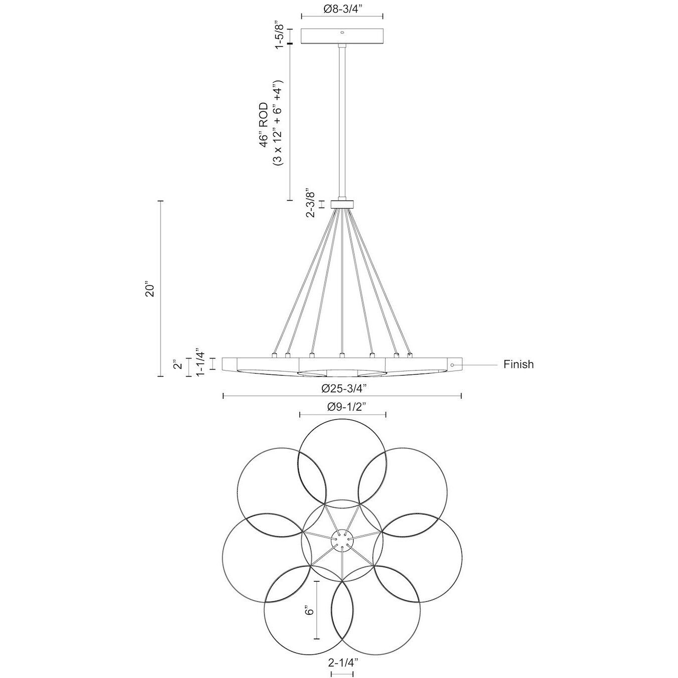 Maestro LED 25.75 inch Black and Gold Chandelier Ceiling Light