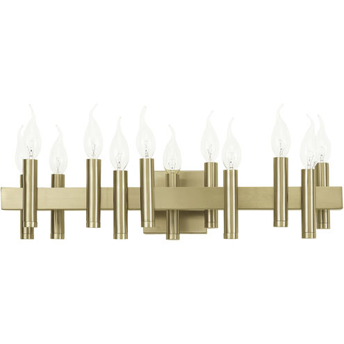 Collette 12 Light 24 inch Antique Brass Bath Vanity Light Wall Light in Brushed Brass
