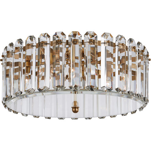 Visual Comfort Signature Collection AERIN Bonnington 5 Light 24.75 inch Hand-Rubbed Antique Brass Flush Mount Ceiling Light in Crystal, Large ARN4126HAB - Open Box