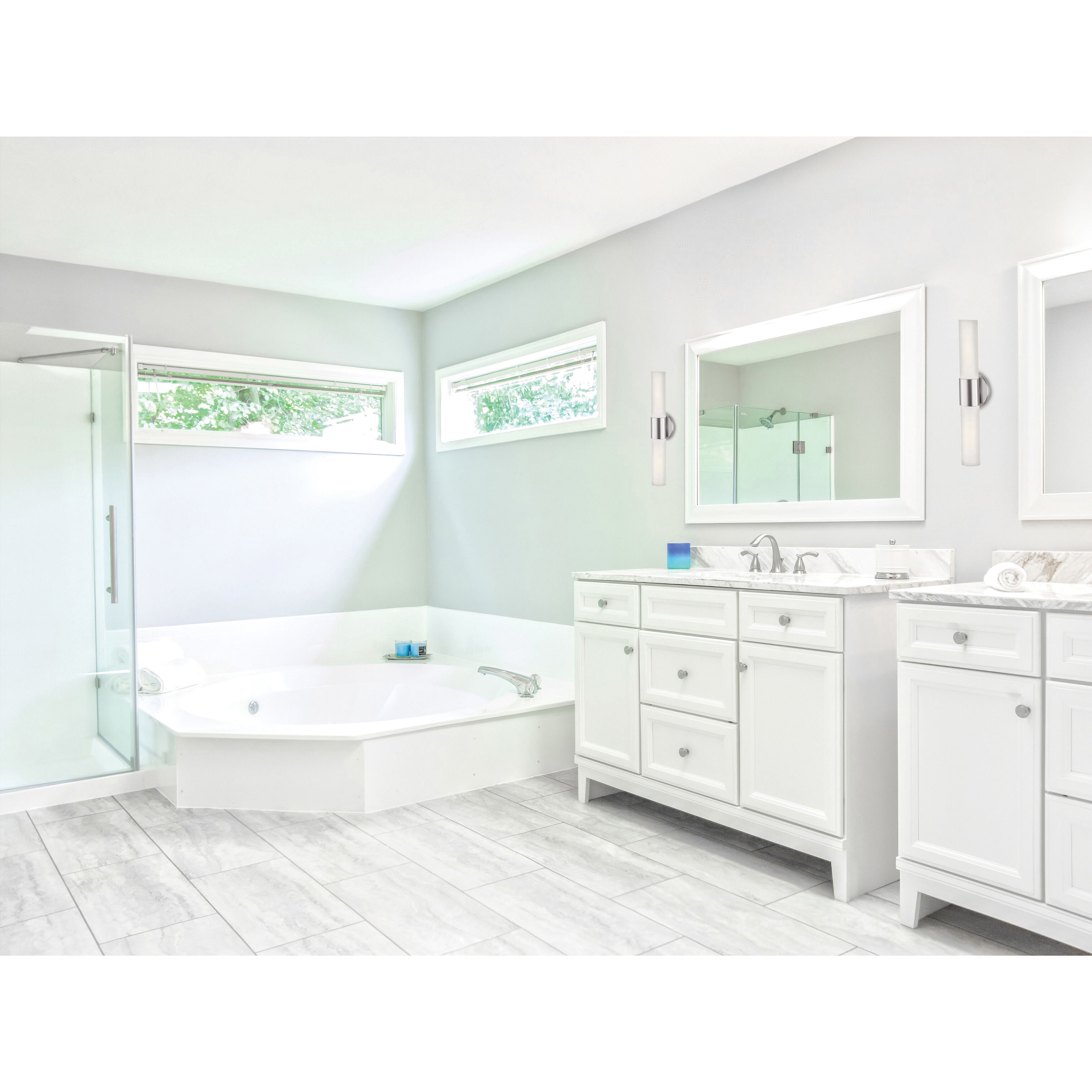 Aqueous Wall Sconce Wall Light in Brushed Steel