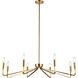 Clayton 8 Light 38 inch Aged Brass Chandelier Ceiling Light