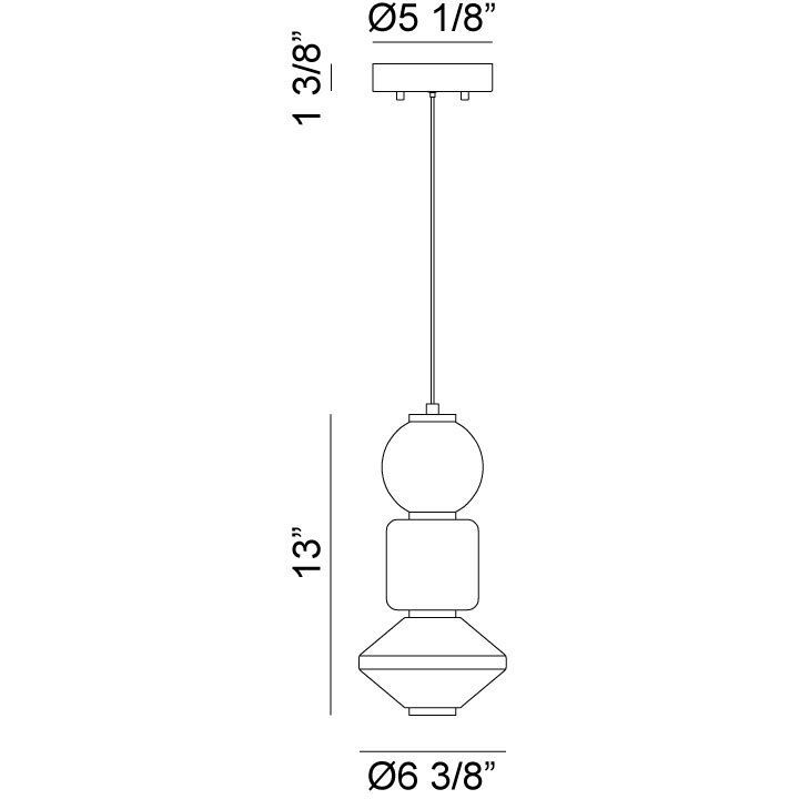 Dango LED 6.38 inch Oxidized Black Pendant Ceiling Light