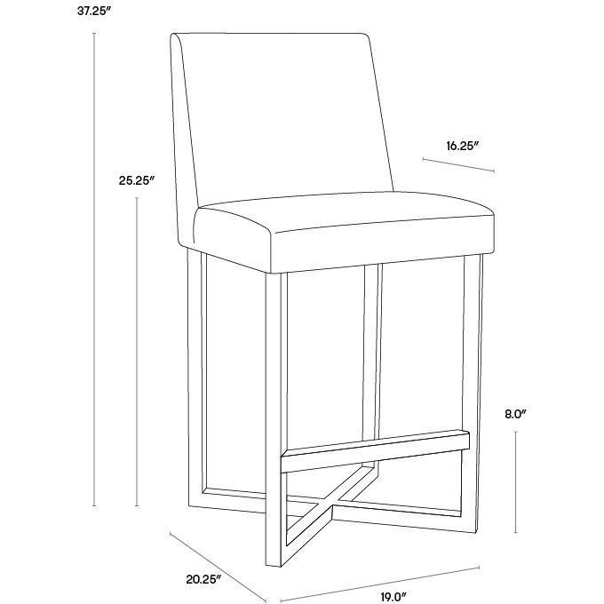 Howard 37.25 inch Stainless Steel / White Counter Stool