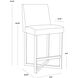 Howard 37.25 inch Stainless Steel / White Counter Stool