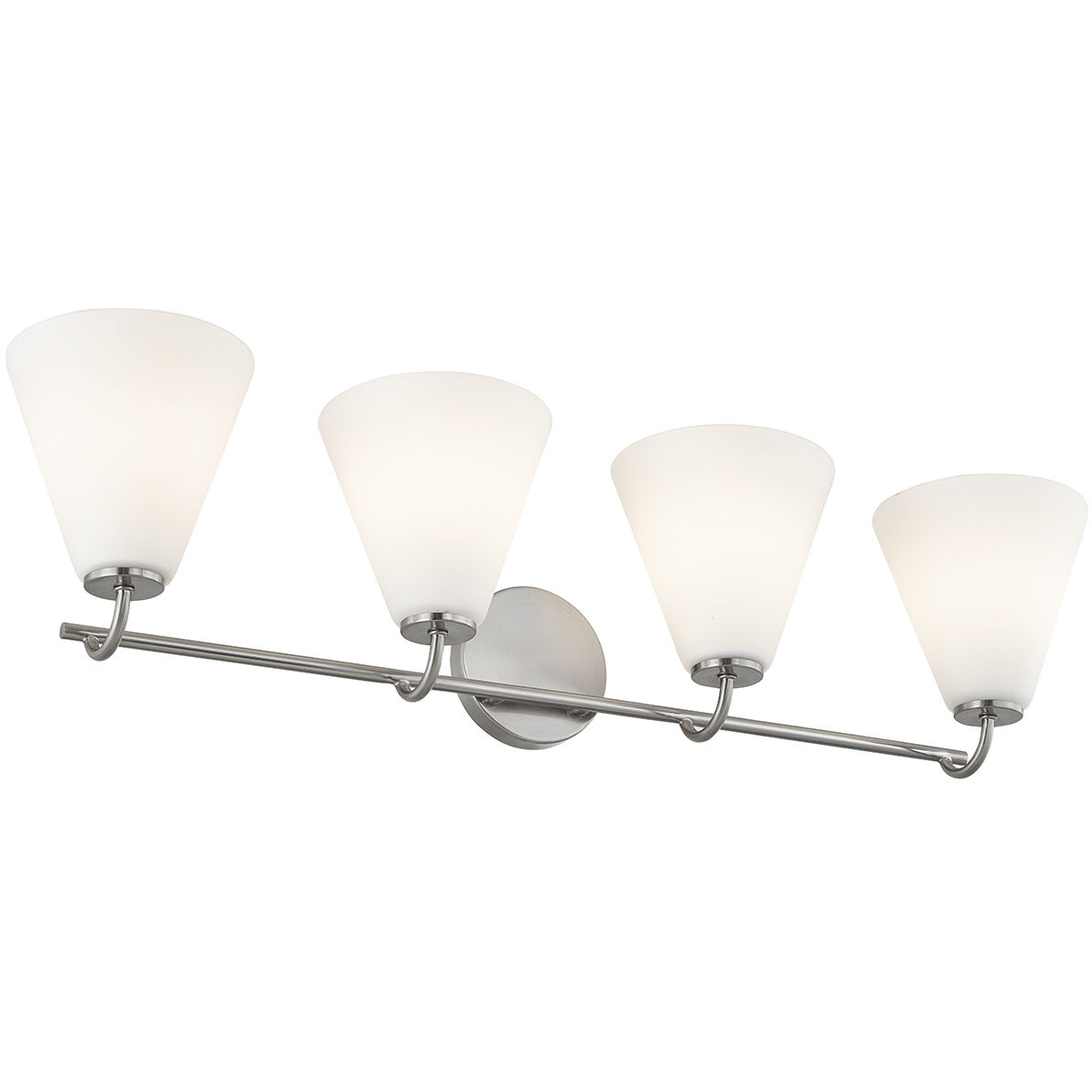 Fusion Collection - Pavia Family 4 Light 33.75 inch Brushed Nickel Bath/Vanity Wall Light, EVOLV