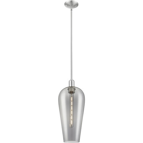 Chelsea 1 Light 8 inch Brushed Satin Nickel Mini Pendant Ceiling Light in Light Smoke Glass