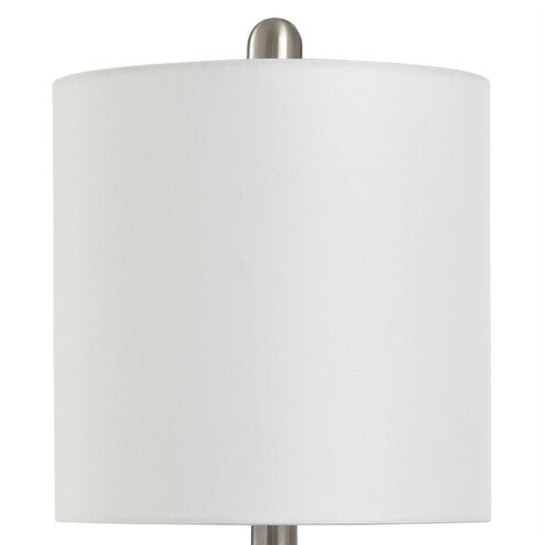 Glass 18.5 inch 40 watt Lilac and Brushed Steel and White Table Lamp Portable Light