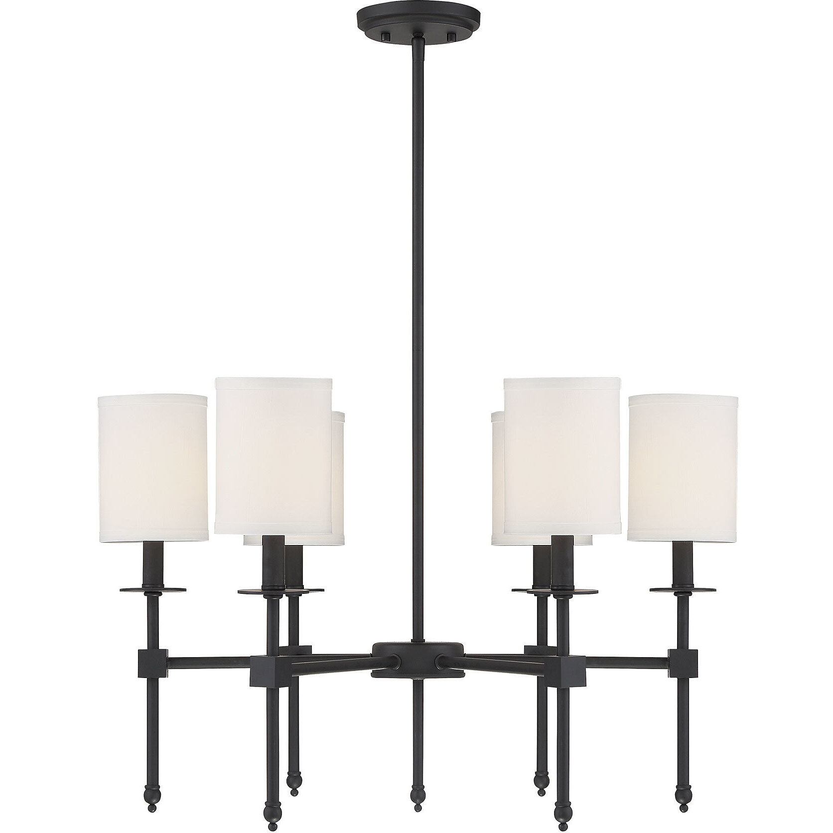 Chatham 6 Light 28 inch Matte Black Chandelier Ceiling Light, Essentials