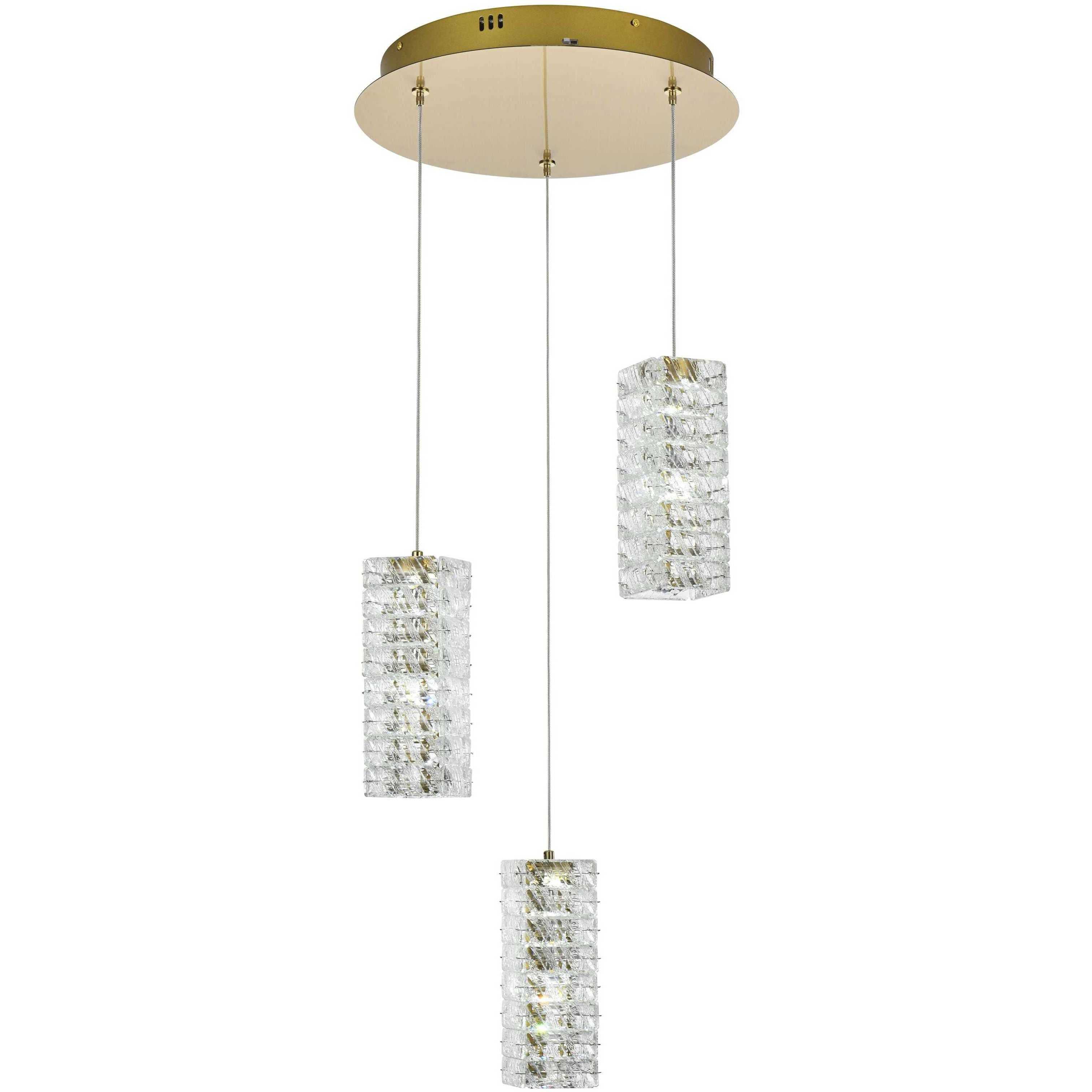 Aston 3 Light 16 inch Satin Gold Pendant Ceiling Light