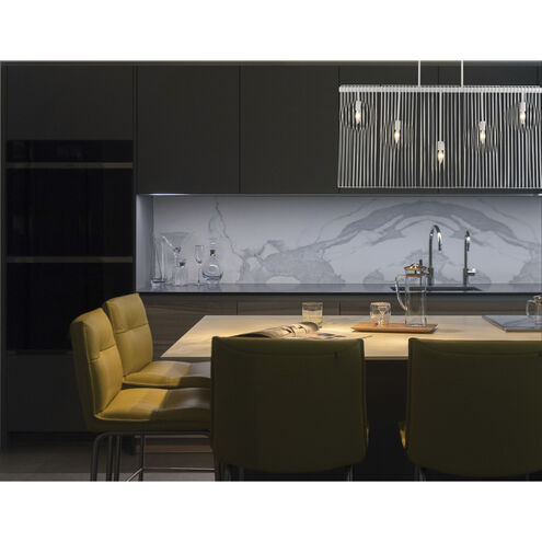 Contour 5 Light 45.75 inch White Linear Chandelier Ceiling Light