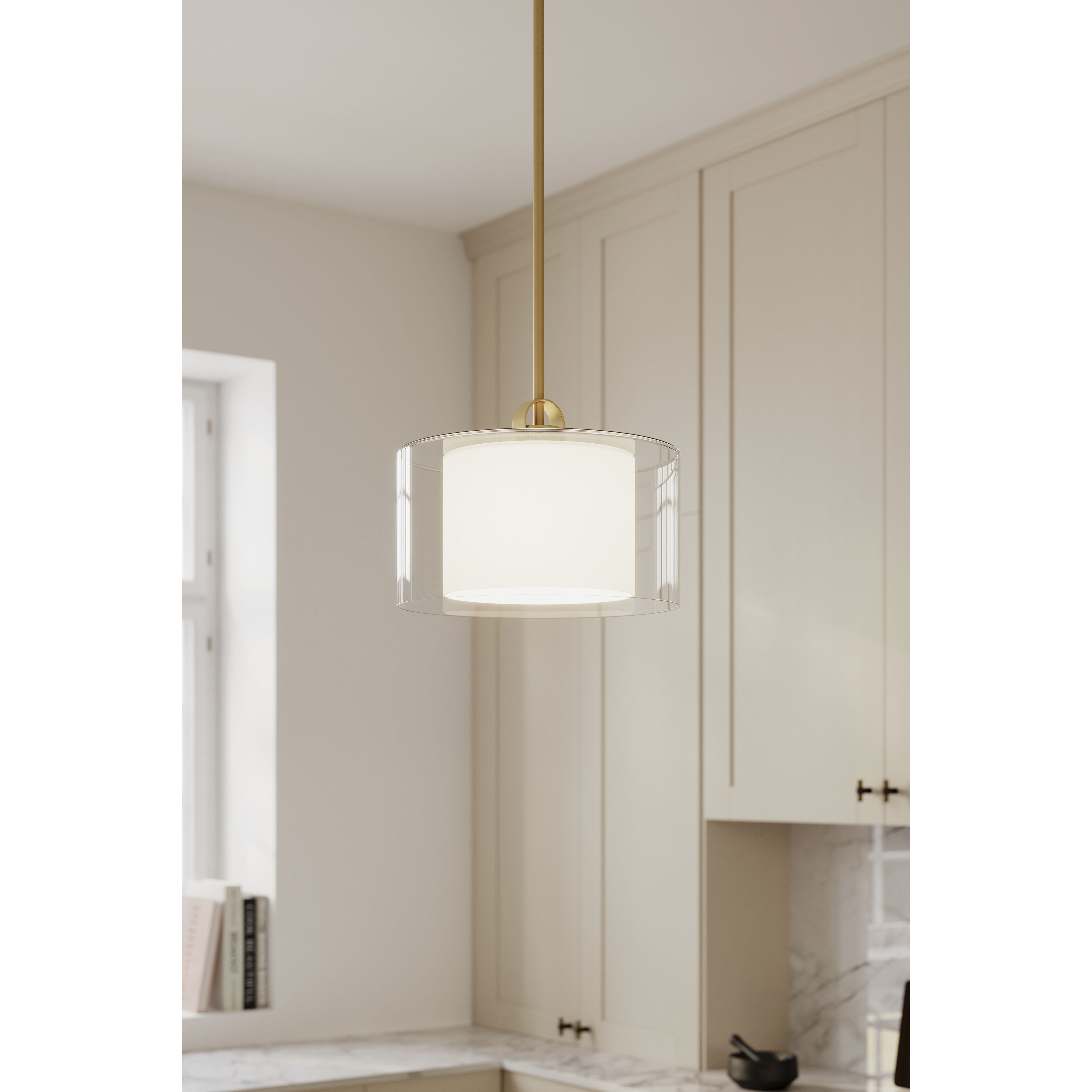Seville 1 Light 12.75 inch Legacy Brass Convertible Pendant/Semi-Flush Mount Ceiling Light