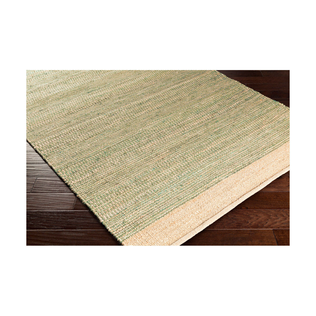 Davidson 72 X 48 inch Teal/Khaki Rugs, Jute and Cotton