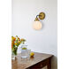 Hanson 1 Light 9 inch Black and Brass Bath Sconce Wall Light