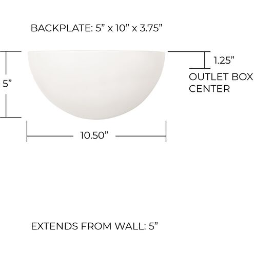 Crescent 1 Light 10.5 inch Matte White Sconce Wall Light