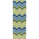 Blox 96 X 30 inch Grass Green, Bright Blue, Ivory Rug
