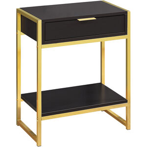Seneca 24 X 20 inch Cappuccino and Gold Accent End Table or Night Stand