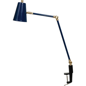 Aria 19 inch 6.20 watt Navy Blue and Satin Brass Clip-On Table Lamp Portable Light