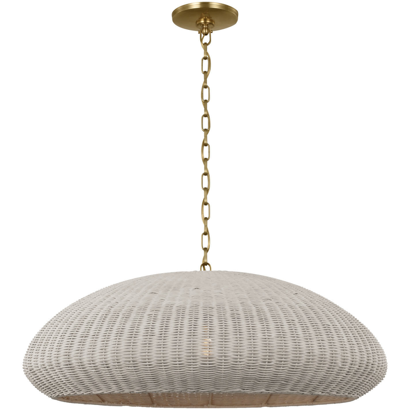 Chapman & Myers Kokomo LED 32 inch Antique-Burnished Brass Wide Pendant Ceiling Light