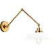 C&M by Chapman & Myers Wellfleet 26 inch 75 watt Matte White and Burnished Brass Task Sconce Wall Light in Matte White / Burnished Brass