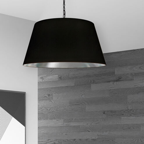 Brynn 1 Light 26 inch Black Pendant Ceiling Light in Black/Silver Jewel Tone
