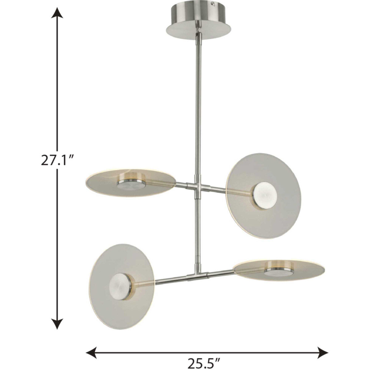 Spoke LED LED 25.5 inch Brushed Nickel Chandelier Ceiling Light, Progress LED