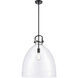 Newton Bell 1 Light 18 inch Matte Black Pendant Ceiling Light