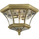Monterey/Georgetown 2 Light 11 inch Antique Brass Outdoor Ceiling Mount
