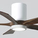 Atlas Irene-5HLK 42 inch Gloss White with Walnut Tone Blades Ceiling Mount Paddle Fan, Flush Mounted