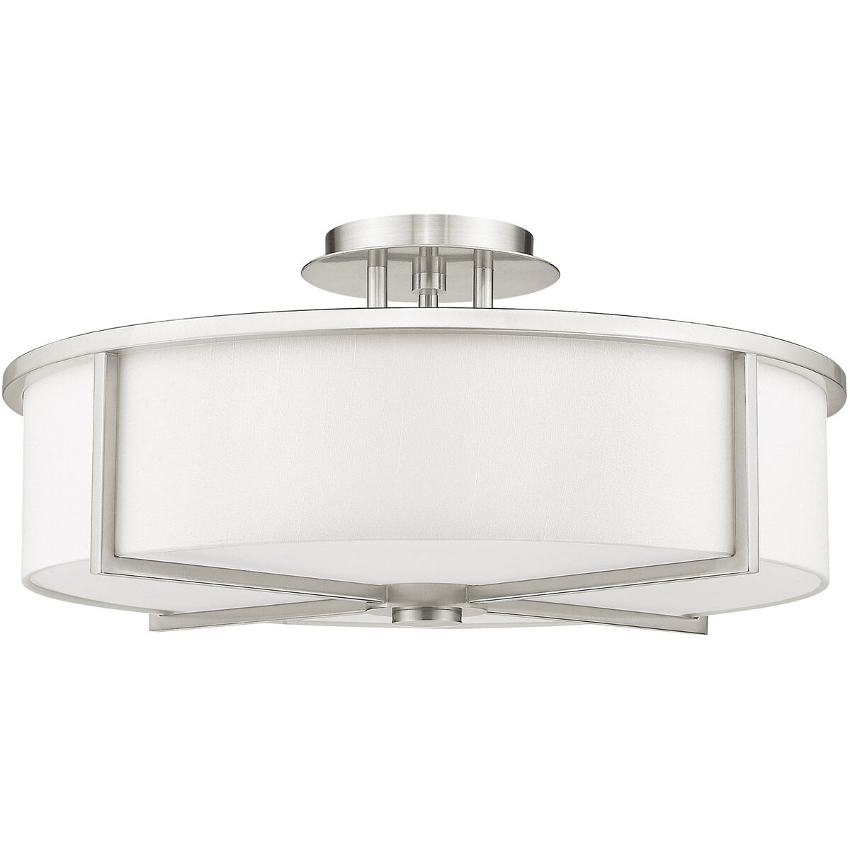 Wesley 4 Light 19 inch Brushed Nickel Semi-Flush Mount Ceiling Light