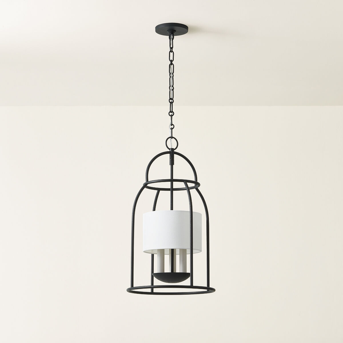 Delia 3 Light 12.25 inch Aged Iron Hanging Lantern Ceiling Light