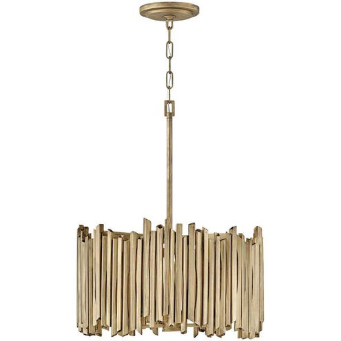 Lisa McDennon Roca 3 Light 20 inch Burnished Gold Indoor Pendant Ceiling Light, Convertible to Semi-Flush