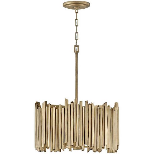 Lisa McDennon Roca LED 20 inch Burnished Gold Indoor Pendant Ceiling Light, Convertible to Semi-Flush