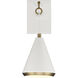 Contemporary 1 Light 6 inch White with Natural Brass Wall Sconce Wall Light