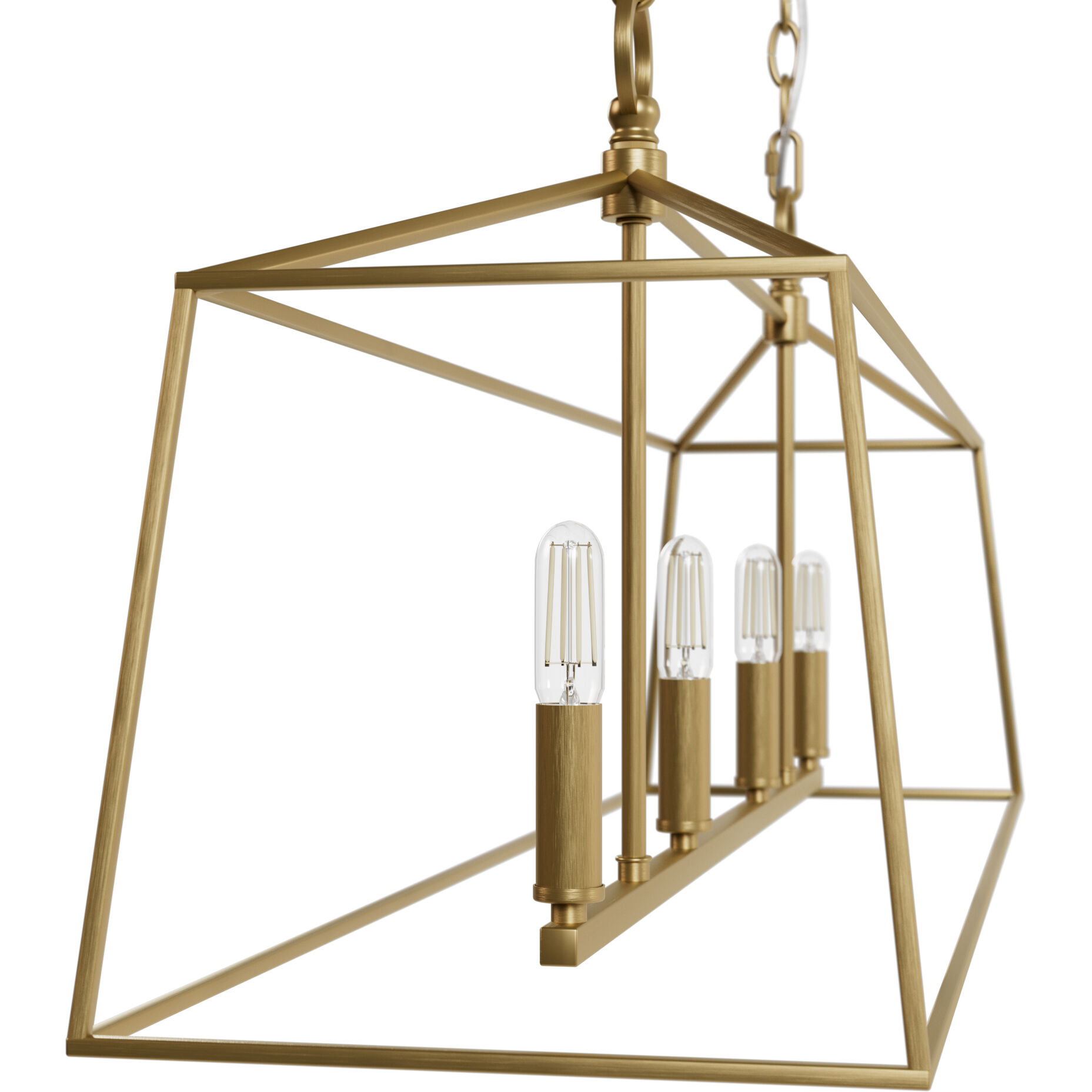 Fair Oaks 4 Light 40 inch Luxe Gold Linear Chandelier Ceiling Light, Medium