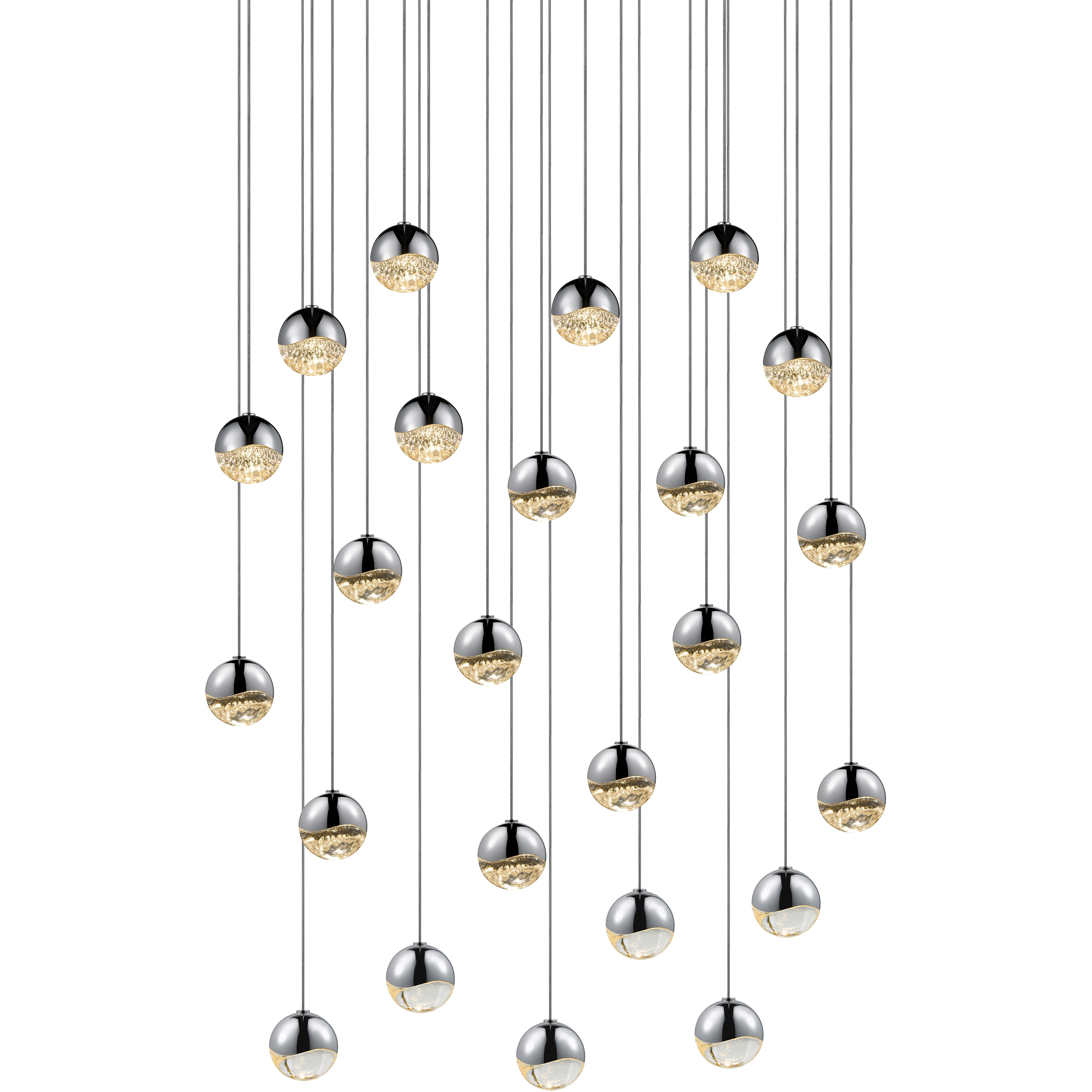 Grapes LED 25.5 inch Polished Chrome Cluster Pendant Ceiling Light in Small