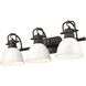 Yep Duncan Vanity Wall Light in Rubbed Bronze, White