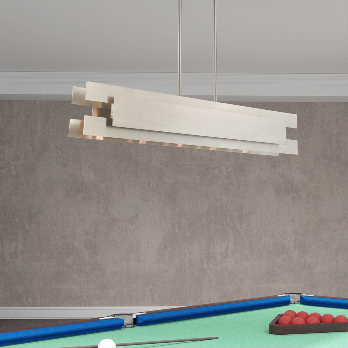 Varick 5 Light 46 inch Brushed Nickel Linear Chandelier Ceiling Light