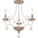 Colonial Charm 3 Light 16.75 inch White Wash and Sun Dried Clay Semi Flush Ceiling Light