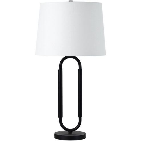 Alaya 27 inch 100 watt Matte Black and Off-White Table Lamp Portable Light
