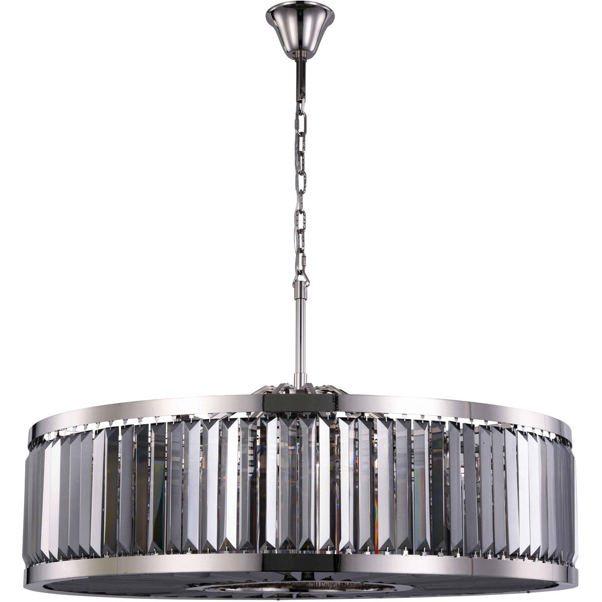 Chelsea 10 Light 43.5 inch Polished Nickel Chandelier Ceiling Light in Silver Shade, Urban Classic