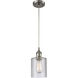 Ballston Cobbleskill LED 5 inch Brushed Satin Nickel Mini Pendant Ceiling Light in Clear Glass, Ballston