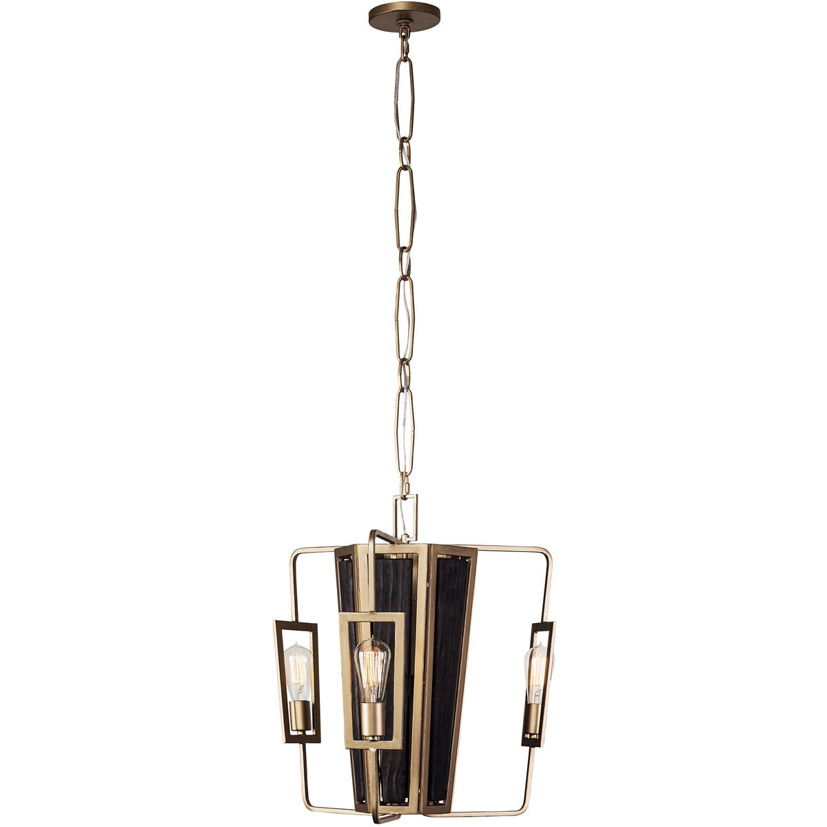 Madeira LED 22 inch Rustic Gold Chandelier Ceiling Light in 3