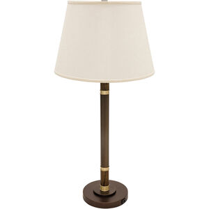 Barton 33 inch 100 watt Chestnut Bronze with Satin Brass Table Lamp Portable Light